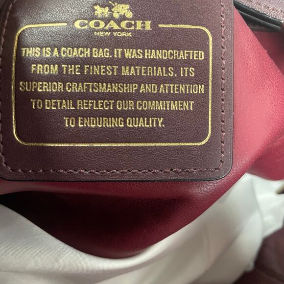 Coach Burgundy Leather Mae Hobo Bag AS IS MISSING STRAP - Picture 9 of 9